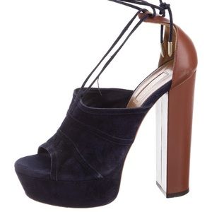 Aquazzura suede  Very Eugenia platform heels. Open toe 9.5. Similar selling 1000